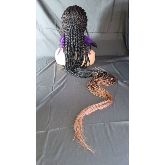 Braided wigs 100% handmade, long braids, long wig, stunning feeding cornrows - Picture 9 of 15